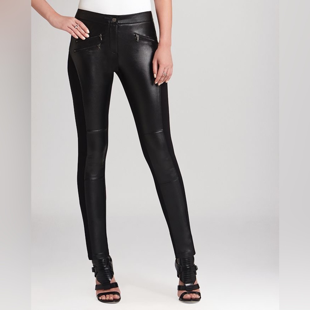 BCBG MAXAZARIA Faux Leather Moto Legging